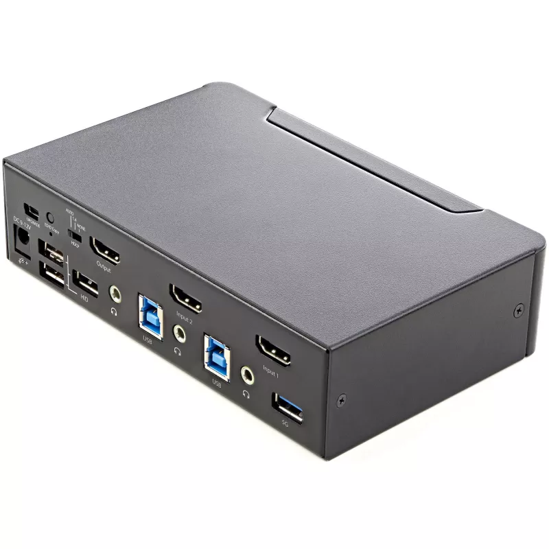 StarTech.com 2-Port HDMI KVM Switch - Einzelmonitor 4K 60Hz Ultra HD HDR - Desktop HDMI 2.0 KVM Switch mit 2-Port USB 3.0 Hub (5 Gbit/s) und 4x USB 2.0 HID, Audio - Hotkey-Umschaltung - TAA