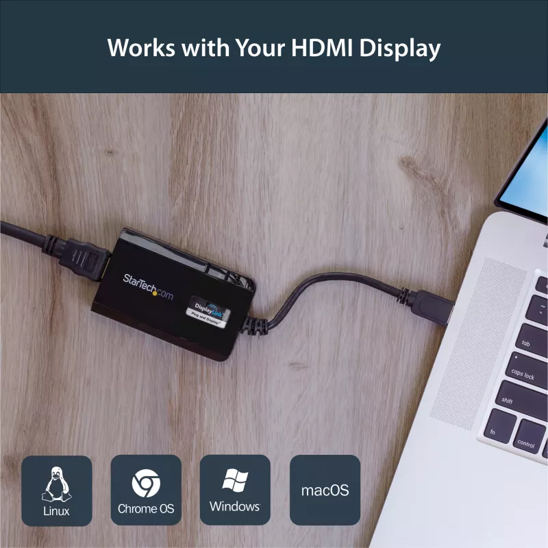StarTech.com USB 3.0 auf HDMI Adapter - DisplayLink zertifiziert - 1080p (1920x1200) - USB Typ-A auf HDMI Display Adapter Konverter für Monitor - Externe Video- & Grafikkarte - Windows/Mac