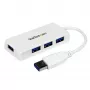 StarTech.com Tragbarer 4-Port SuperSpeed Mini USB 3.0 Hub – Weiß