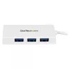 StarTech.com Tragbarer 4-Port SuperSpeed Mini USB 3.0 Hub – Weiß
