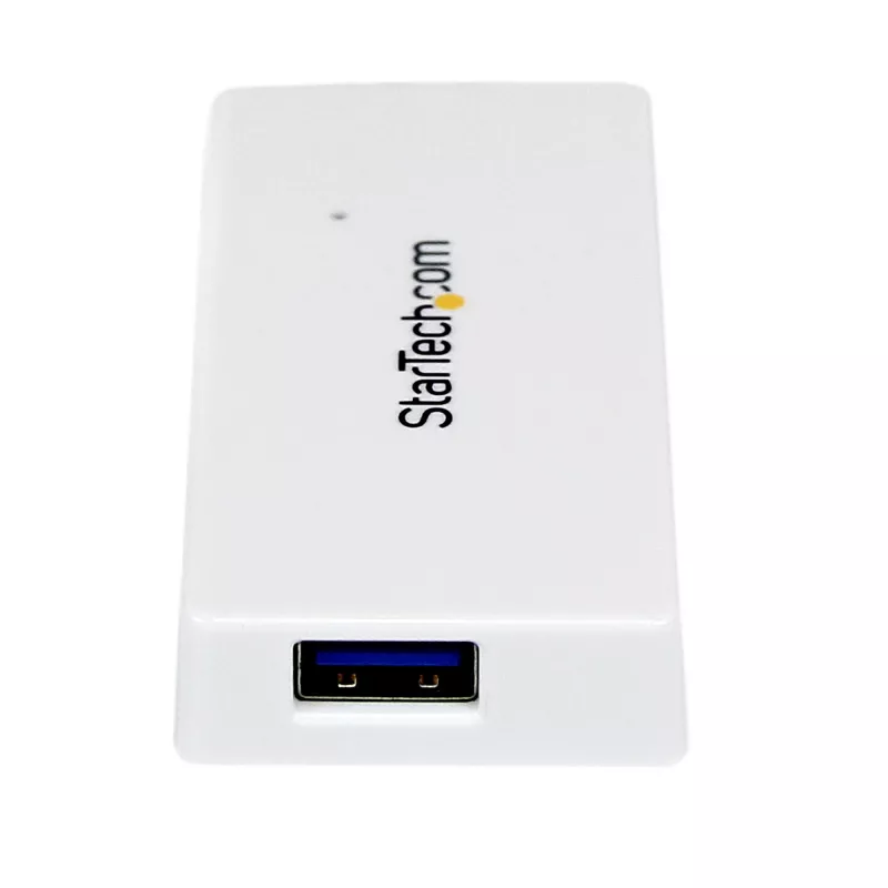 StarTech.com Tragbarer 4-Port SuperSpeed Mini USB 3.0 Hub – Weiß