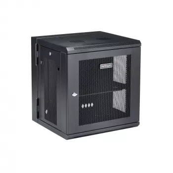 StarTech.com 4-Post 12U Wandmontage-Netzwerkschrank mit 1U-Fach, 19 Zoll klappbarer wandmontierter Serverschrank für Daten-/AV-/Elektronik-/Computergeräte, flexibles belüftetes Rackgehäuse