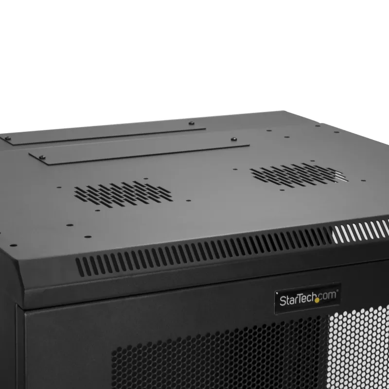 StarTech.com 4-Post 12U Wandmontage-Netzwerkschrank mit 1U-Fach, 19 Zoll klappbarer wandmontierter Serverschrank für Daten-/AV-/Elektronik-/Computergeräte, flexibles belüftetes Rackgehäuse