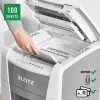 Aktenvernichter LEITZ IQ Autofeed Small Office 100, Kreuzschnitt P-4, 8 Blatt, 22 cm Einzug, 34 L Behälter, grau