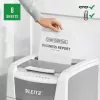 Aktenvernichter LEITZ IQ Autofeed Small Office 100, Kreuzschnitt P-4, 8 Blatt, 22 cm Einzug, 34 L Behälter, grau