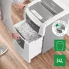 Aktenvernichter LEITZ IQ Autofeed Small Office 100, Kreuzschnitt P-4, 8 Blatt, 22 cm Einzug, 34 L Behälter, grau