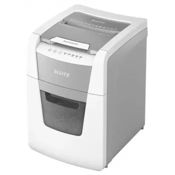 Aktenvernichter LEITZ IQ Autofeed Small Office 100, Kreuzschnitt P-4, 8 Blatt, 22 cm Einzug, 34 L Behälter, grau