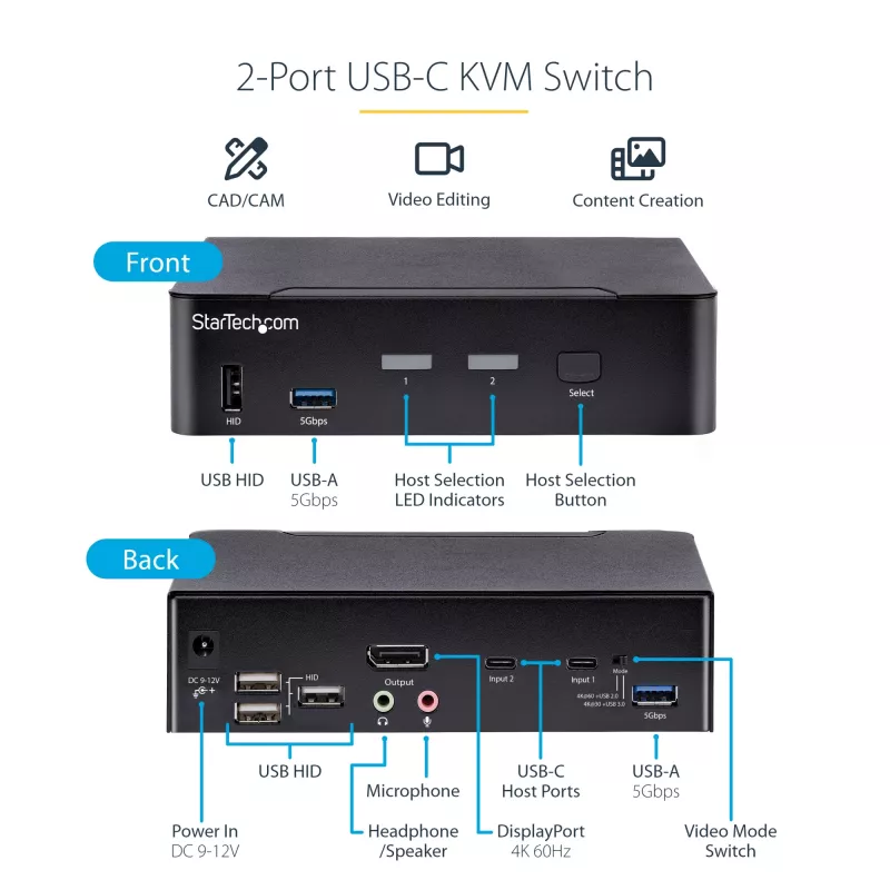 StarTech.com SV231DPUCA KVM-Switch Schwarz