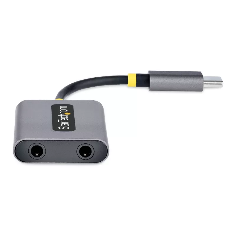 StarTech.com USB-C Kopfhörer-Splitter, USB-Typ-C Dual-Headset-Adapter mit Mikrofoneingang, USB-C auf 3,5-mm-Audio-Adapter/Ohrhörer-Dongle, USB-C auf Audiobuchse/Aux-Ausgang, 24-Bit-DAC