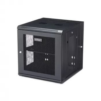 StarTech.com 4-Post 12U Wandmontage Netzwerkschrank mit 1U Ablage, 19 Zoll klappbarer wandmontierter Serverschrank für Daten / AV / Elektronik / Computerausrüstung, flexibles belüftetes Rack-Gehäuse