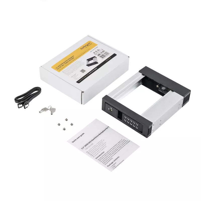 StarTech.com 5,25 auf 3,5 Festplatten-Hot-Swap-Einschub – Für 3,5-Zoll-SATA/SAS-Laufwerke – Trayless – Aluminium