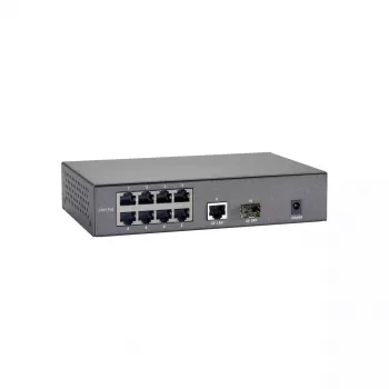 LevelOne 10-Port Fast Ethernet PoE Switch, 1 x Gigabit RJ45, 1 x Gigabit SFP, 8 PoE-Ausgänge, 90 W