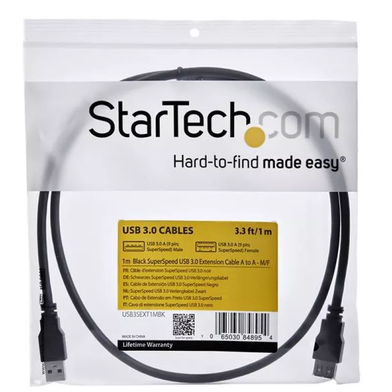 StarTech.com 1m Schwarz SuperSpeed USB 3.0 Verlängerungskabel A zu A - M/F