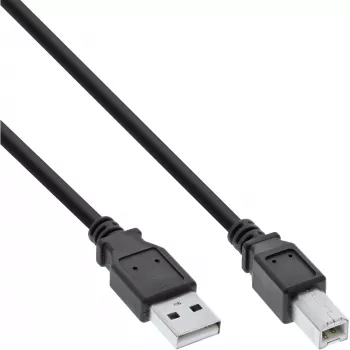 USB 2.0-Kabel Typ A Stecker / B Stecker schwarz 2 m InLine 34520X