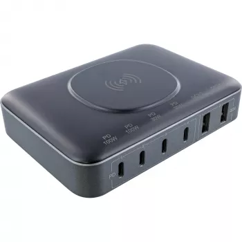 Tragbares Ladegerät InLine Qi Powerstation Multiport, 20 V