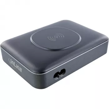 Tragbares Ladegerät InLine Qi Powerstation Multiport, 20 V