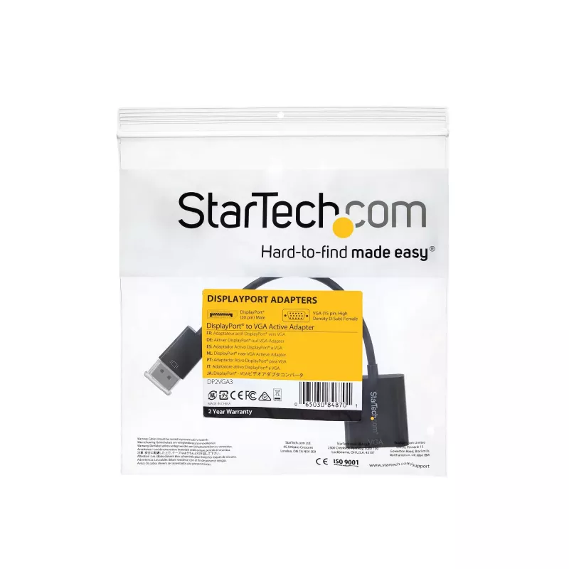 StarTech.com DisplayPort-zu-VGA-Adapter – Aktiver DP-zu-VGA-Konverter – 1080p-Video – DP/DP++-Quelle zu VGA-Monitor-Kabeladapter – DP-zu-VGA-Adapter-Dongle Digital-zu-Analog – DP 1.2 zu VGA
