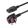 StarTech.com 10ft (3m) UK Computer-Netzkabel, 18AWG, BS 1363 auf C13, 10A 250V, Schwarzes Ersatz-AC-Netzkabel, Kaltgerätekabel / UK-Netzkabel, PC-Netzteil-Kabel, TV-/Monitor-Netzkabel