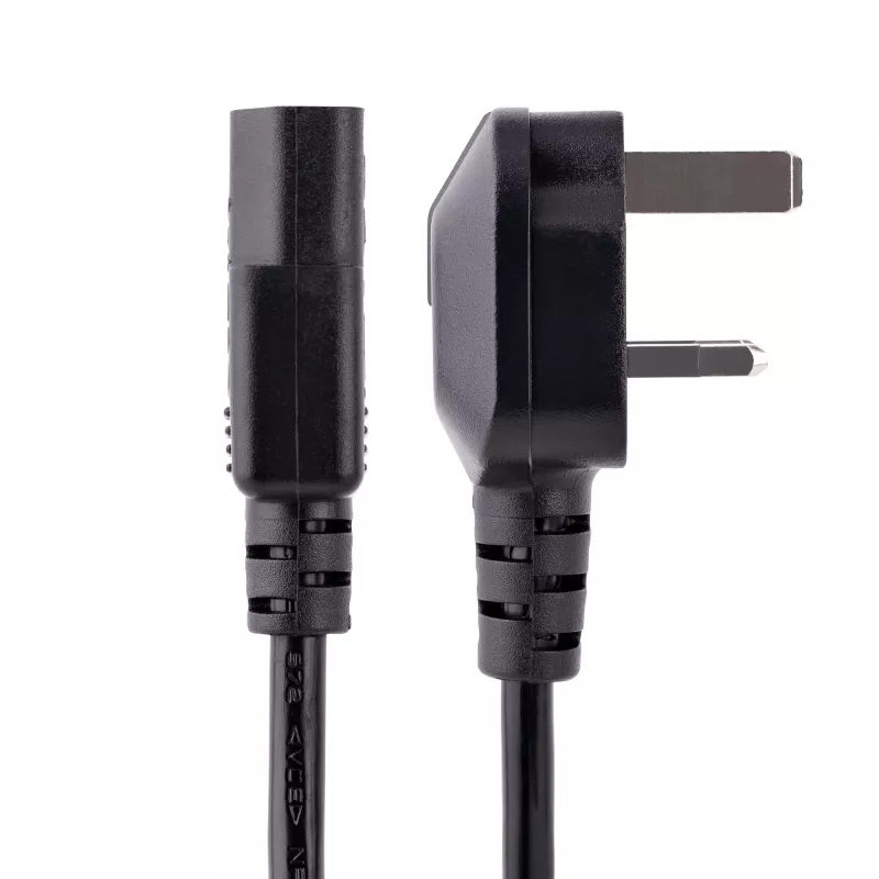 StarTech.com 10ft (3m) UK Computer-Netzkabel, 18AWG, BS 1363 auf C13, 10A 250V, Schwarzes Ersatz-AC-Netzkabel, Kaltgerätekabel / UK-Netzkabel, PC-Netzteil-Kabel, TV-/Monitor-Netzkabel