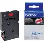 Beschriftungsband 9 mm Brother TC491 Schwarz auf Rot