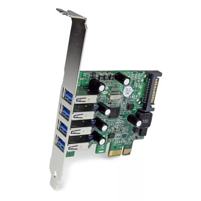 StarTech.com 4-Port PCI Express PCIe SuperSpeed USB 3.0 Controller-Kartenadapter mit UASP – SATA-Stromversorgung