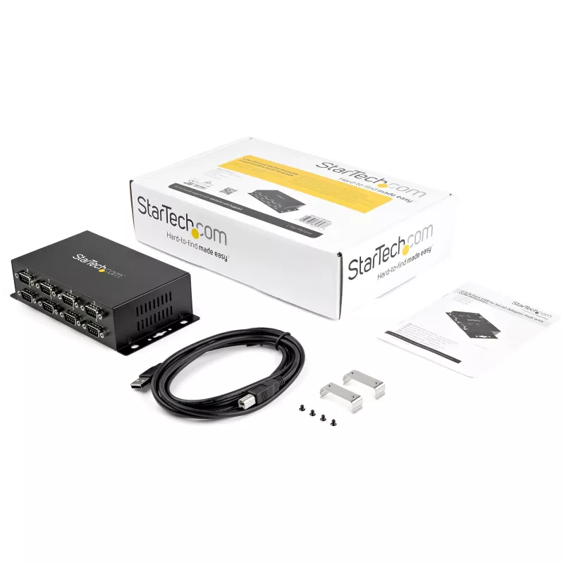 StarTech.com 8-Port USB auf DB9 RS232 Seriell Adapter Hub – Industrielle DIN-Schienen- und Wandmontage