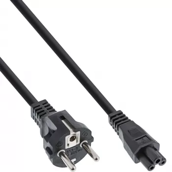 InLine Netzkabel Typ F deutsch / „Mickey-Maus“-Notebookstecker schwarz 1,8 m