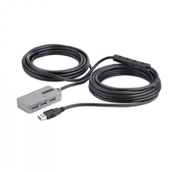 StarTech.com USB-Extender-Hub, 10m USB-3.0-Verlängerungskabel mit 4-Port USB-A-Hub, aktiver/busgespeister USB-Repeater-Kabel, optionales 20W-Netzteil inklusive, ESD-Schutz