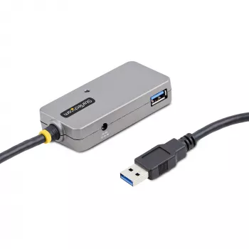 StarTech.com USB-Extender-Hub, 10m USB-3.0-Verlängerungskabel mit 4-Port USB-A-Hub, aktiver/busgespeister USB-Repeater-Kabel, optionales 20W-Netzteil inklusive, ESD-Schutz