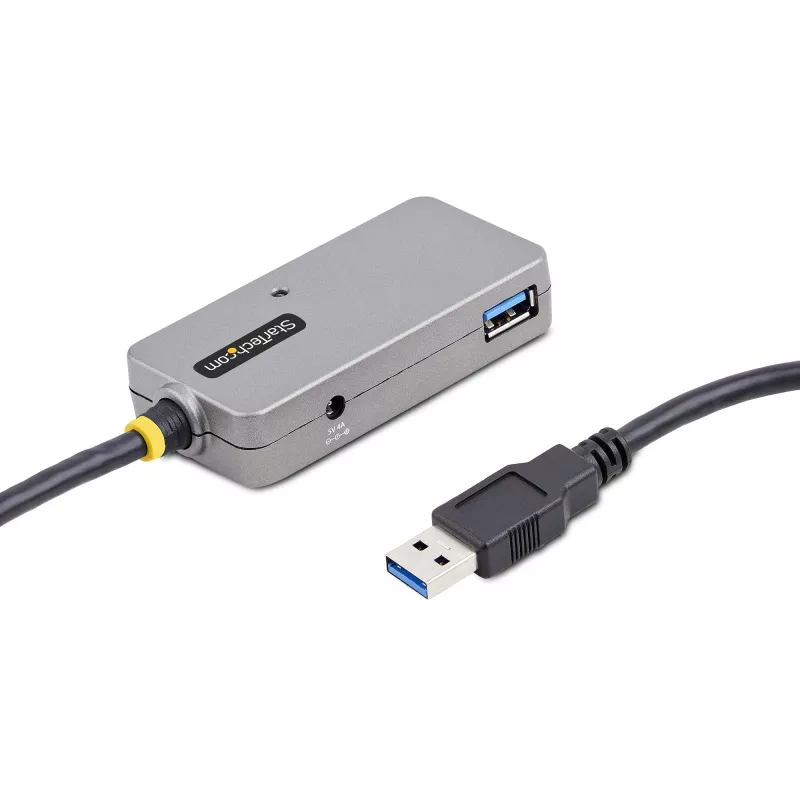 StarTech.com USB-Extender-Hub, 10m USB-3.0-Verlängerungskabel mit 4-Port USB-A-Hub, aktiver/busgespeister USB-Repeater-Kabel, optionales 20W-Netzteil inklusive, ESD-Schutz