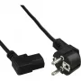 InLine Netzkabel, CEE 7/7 gewinkelt / 3-polig IEC C13 linksgewinkelt, schwarz, 0,5 m