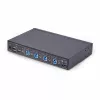 StarTech.com 4-Port KM Switch mit Mausumschaltung, USB-Switch für Tastatur/Maus, 3,5mm/USB Audio, Peripherie-Sharing für 4 Computer, TAA-konform