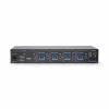 StarTech.com 4-Port KM Switch mit Mausumschaltung, USB-Switch für Tastatur/Maus, 3,5mm/USB Audio, Peripherie-Sharing für 4 Computer, TAA-konform
