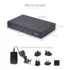 StarTech.com 4-Port KM Switch mit Mausumschaltung, USB-Switch für Tastatur/Maus, 3,5mm/USB Audio, Peripherie-Sharing für 4 Computer, TAA-konform