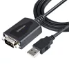 StarTech.com 1m USB-zu-Seriell-Kabel mit COM-Port-Erhaltung, DB9-Stecker RS232 zu USB-Konverter, USB-zu-Seriell-Adapter für SPS/Drucker/Scanner, Prolific-Chipsatz, Windows/Mac