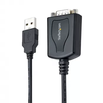 StarTech.com 1m USB-zu-Seriell-Kabel mit COM-Port-Erhaltung, DB9-Stecker RS232 zu USB-Konverter, USB-zu-Seriell-Adapter für SPS/Drucker/Scanner, Prolific-Chipsatz, Windows/Mac
