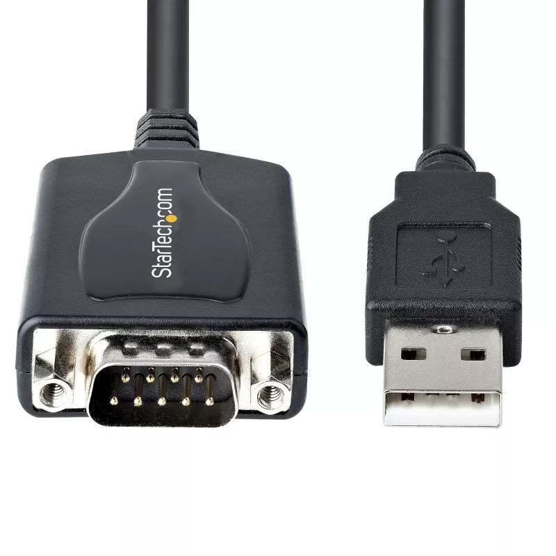 StarTech.com 1m USB-zu-Seriell-Kabel mit COM-Port-Erhaltung, DB9-Stecker RS232 zu USB-Konverter, USB-zu-Seriell-Adapter für SPS/Drucker/Scanner, Prolific-Chipsatz, Windows/Mac