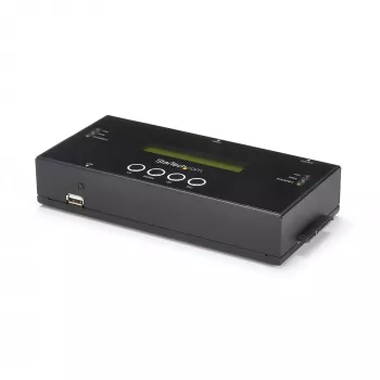 StarTech.com 1:1 Standalone-Festplatten-Duplizierer und -Löscher, SAS- und SATA-HDD/SSD-Kloner/Kopierer, Festplatten-Duplizierer und -Sanitisierer, LCD-Anzeige, TAA-konform