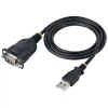 StarTech.com 1m USB-zu-Seriell-Kabel, DB9-Stecker RS232 zu USB-Konverter, Prolific IC, USB-zu-Seriell-Adapter für SPS/Drucker/Scanner/Schalter, USB-zu-COM-Port-Adapter, Windows/Mac