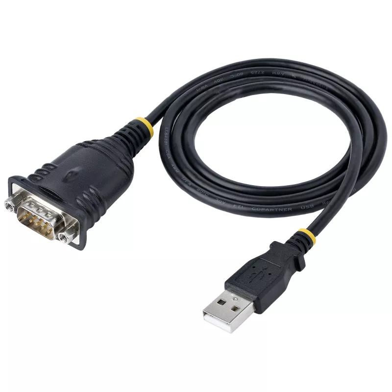 StarTech.com 1m USB-zu-Seriell-Kabel, DB9-Stecker RS232 zu USB-Konverter, Prolific IC, USB-zu-Seriell-Adapter für SPS/Drucker/Scanner/Schalter, USB-zu-COM-Port-Adapter, Windows/Mac
