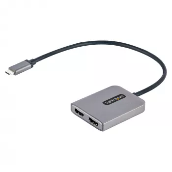 StarTech.com USB-C auf Dual HDMI MST HUB - Dual HDMI 4K 60Hz - USB Typ C Multi-Monitor-Adapter für Laptop mit 30cm Kabel - DP 1.4 Multi-Stream Transport Hub - USB-C auf HDMI Splitter