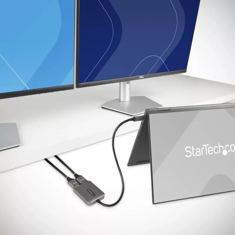 StarTech.com USB-C auf Dual HDMI MST HUB - Dual HDMI 4K 60Hz - USB Typ C Multi-Monitor-Adapter für Laptop mit 30cm Kabel - DP 1.4 Multi-Stream Transport Hub - USB-C auf HDMI Splitter