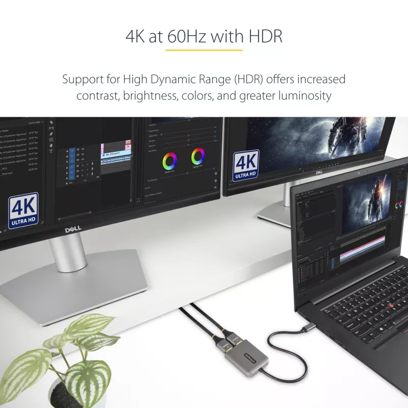 StarTech.com USB-C auf Dual HDMI MST HUB - Dual HDMI 4K 60Hz - USB Typ C Multi-Monitor-Adapter für Laptop mit 30cm Kabel - DP 1.4 Multi-Stream Transport Hub - USB-C auf HDMI Splitter