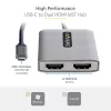 StarTech.com USB-C auf Dual HDMI MST HUB - Dual HDMI 4K 60Hz - USB Typ C Multi-Monitor-Adapter für Laptop mit 30cm Kabel - DP 1.4 Multi-Stream Transport Hub - USB-C auf HDMI Splitter
