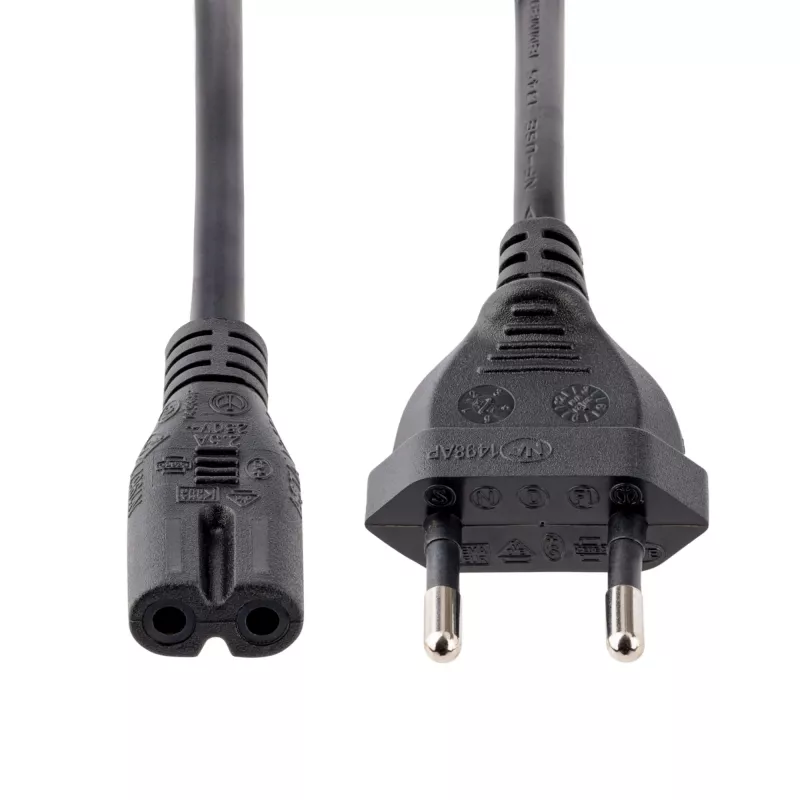 StarTech.com 1m (3ft) Laptop-Netzkabel, EU-Stecker auf C7, 2,5A 250V, 18AWG, Laptop-Ersatzkabel, Drucker-Netzkabel, Laptop-Ladekabel, Laptop-Netzteilkabel – UL-gelistet