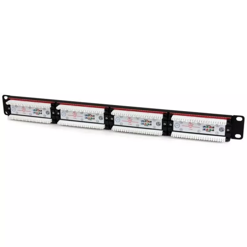 StarTech.com 24 Port 1U Rackmount Cat 6 110 Patch Panel, RJ-45, Rack-Montage, 1U, Schwarz, RoHS, CE, ETl, UL