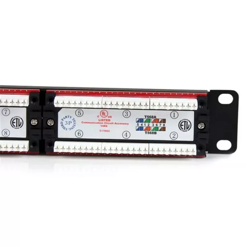 StarTech.com 24 Port 1U Rackmount Cat 6 110 Patch Panel, RJ-45, Rack-Montage, 1U, Schwarz, RoHS, CE, ETl, UL