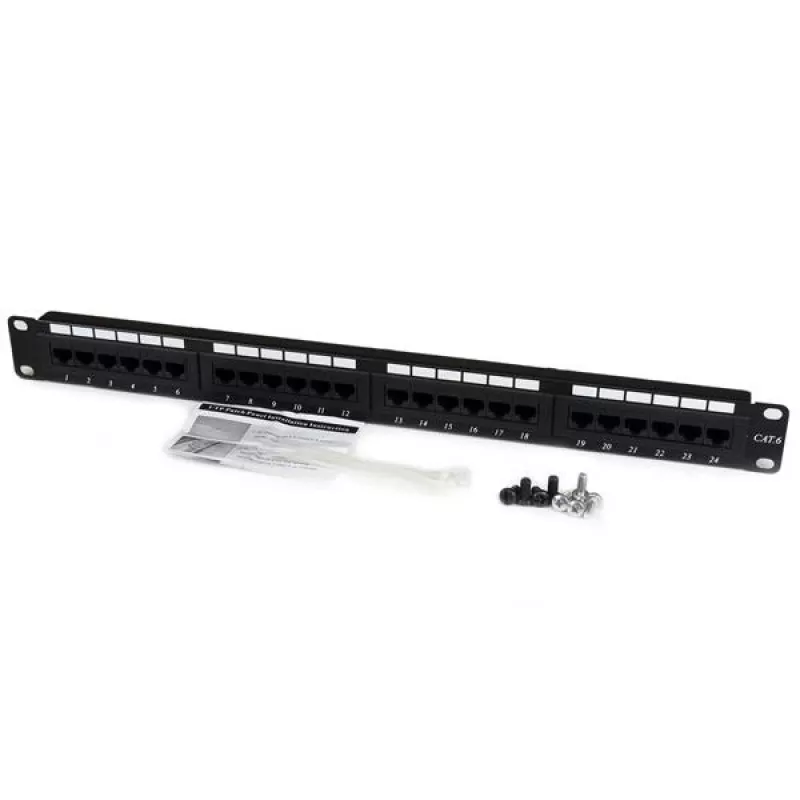 StarTech.com 24 Port 1U Rackmount Cat 6 110 Patch Panel, RJ-45, Rack-Montage, 1U, Schwarz, RoHS, CE, ETl, UL