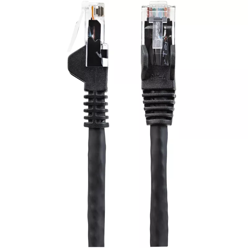 StarTech.com 15m CAT6 Ethernet-Kabel – LSZH (Low Smoke Zero Halogen) – 10 Gigabit 250MHz 100W PoE RJ45 10GbE UTP Netzwerk-Patchkabel rastnasenschutz mit Zugentlastung – Schwarz, CAT 6, ETL-geprüft, 24AWG