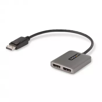 StarTech.com 2-Port DisplayPort MST Hub, Dual 4K 60Hz, DP auf 2x DisplayPort Monitor Adapter, DP 1.4 Multi-Monitor Video Adapter, 30 cm integriertes Kabel, USB mit Strom versorgt, nur Windows